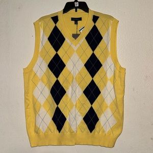 New Club Room Argyle V-Neck Sweater Vest